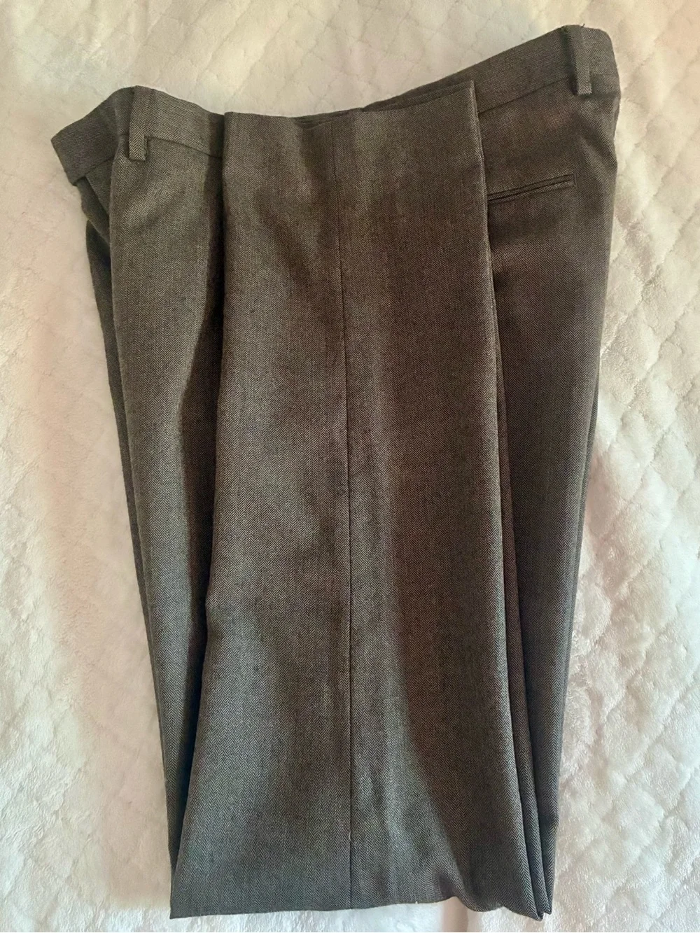J. Crew Herringbone Slim Dress Pants in Gray